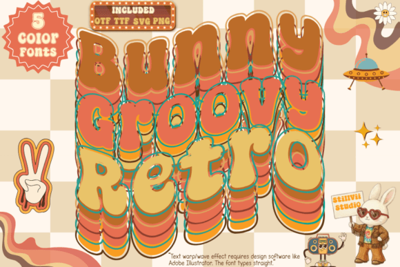 Bunny Groovy Retro: The 70s Color Font for Bold Design