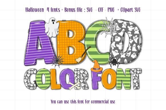 Halloween Set: A Playful Font for Spooky and Cute Designs