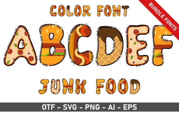 Junk Food Bundle: A Playful Typeface for Creative Projects