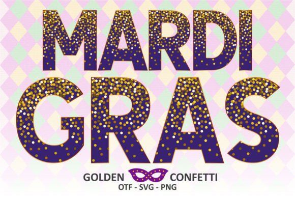Mardi Gras Golden Confetti: A Festive Typeface for Celebratory Designs