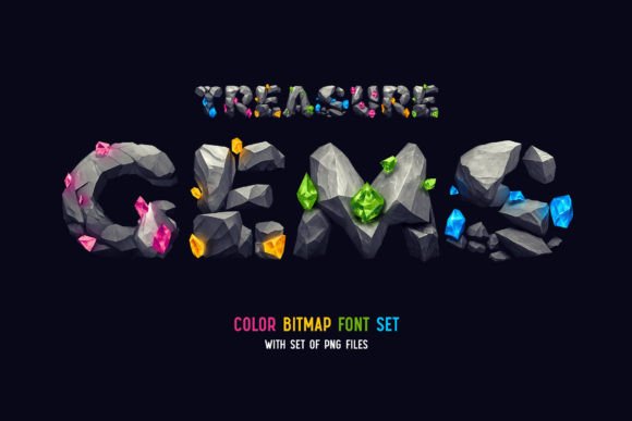 Treasure Gems: A Fantasy Typeface Built from Stone and Light